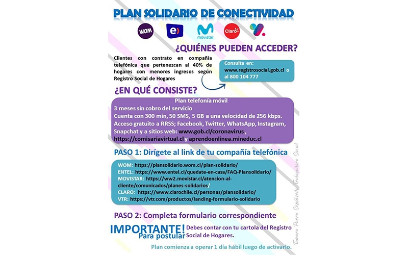 CEST entrega información Postulación a Plan Solidario de Conectividad